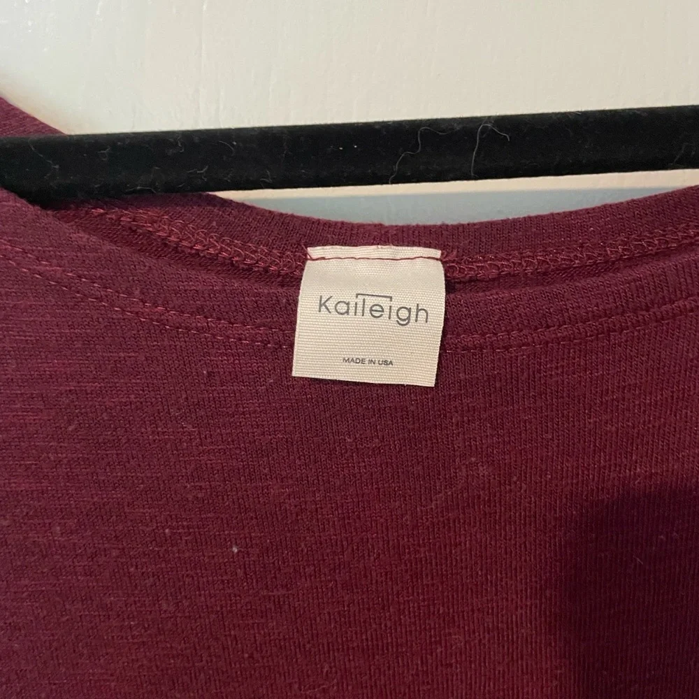 Kaileigh Burgundy Asymmetrical Blouse - Picture 2 of 5